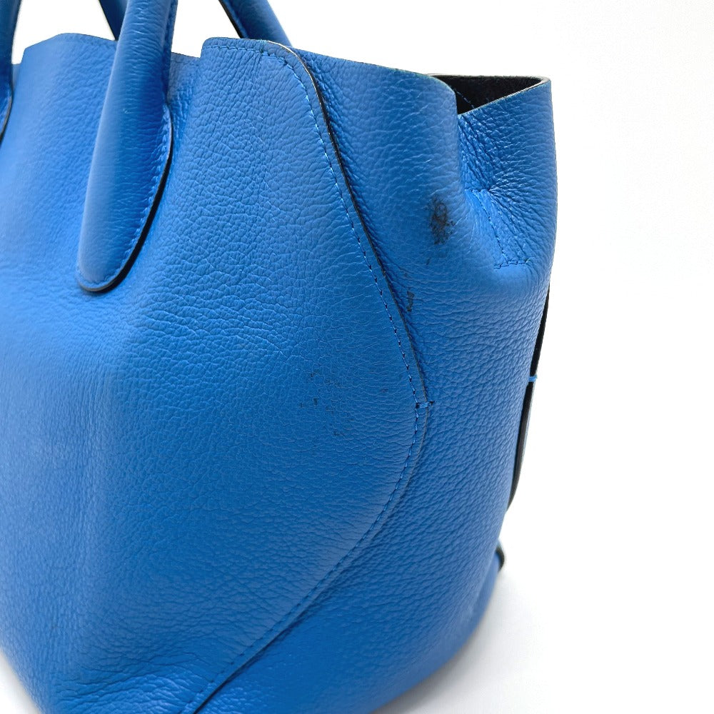 stain Christian Dior Grained Calfskin Large Open Bar Tote Blue