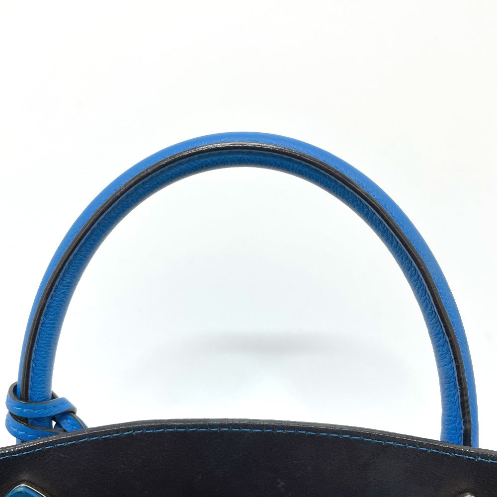 handle Christian Dior Grained Calfskin Large Open Bar Tote Blue
