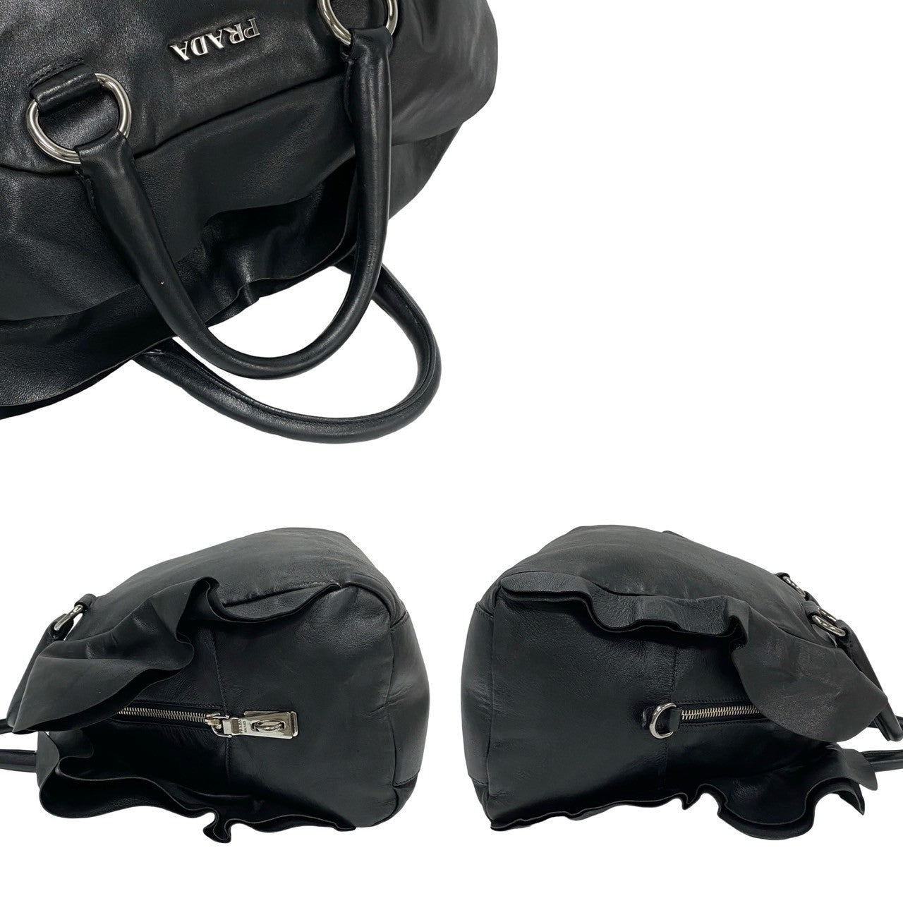 Black bag with multiple angles on a white background