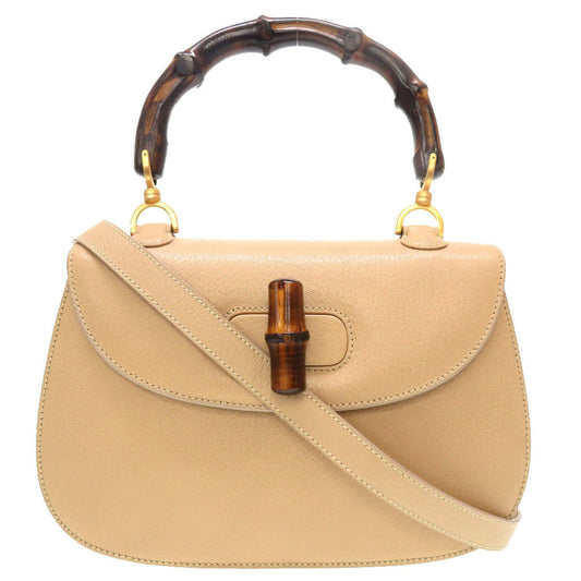 Gucci Shangai Calfskin Classic Bamboo Small Tan