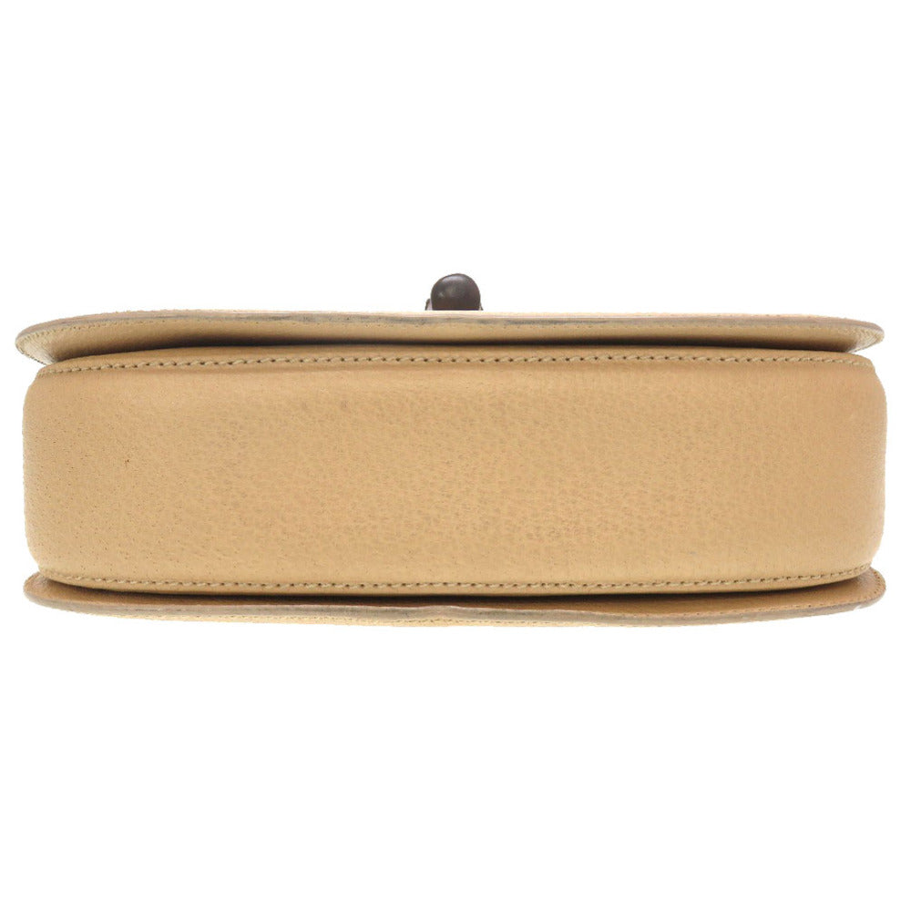 bottom Gucci Shangai Calfskin Classic Bamboo Small Tan