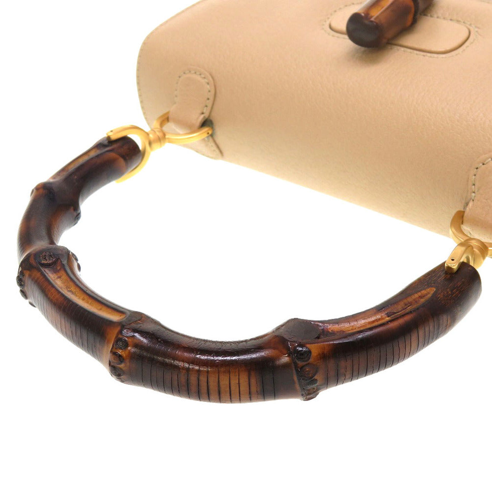 handle Gucci Shangai Calfskin Classic Bamboo Small Tan