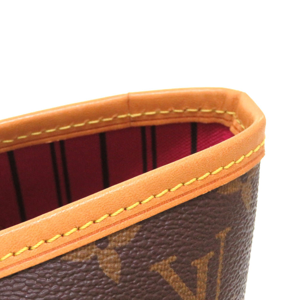 top edge Louis Vuitton Brown Canvas Monogram Neverfull Pivoine MM with pouch
