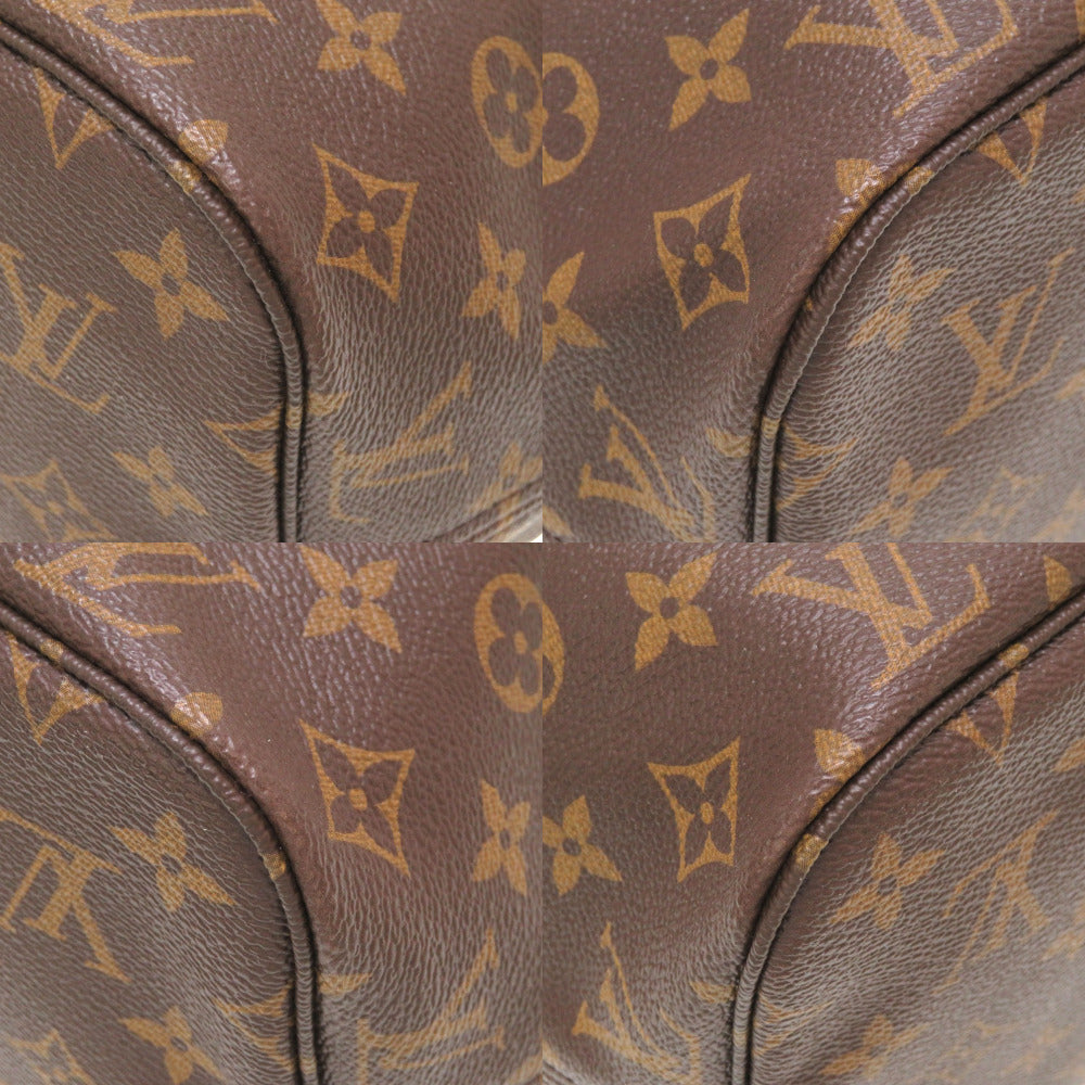 corners Louis Vuitton Brown Canvas Monogram Neverfull Pivoine MM with pouch