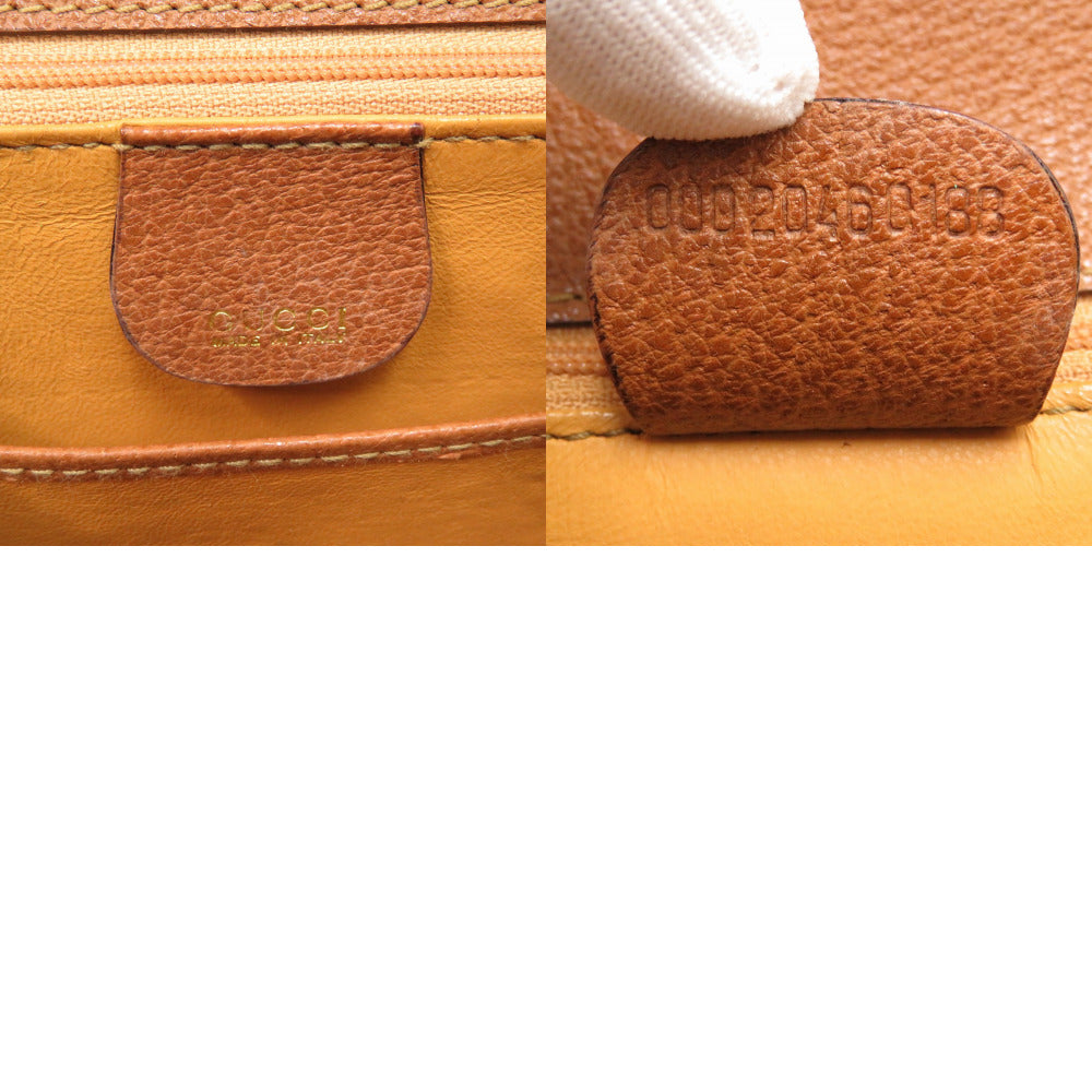 date code Gucci Camel Leather 2-Way Bamboo Handbag