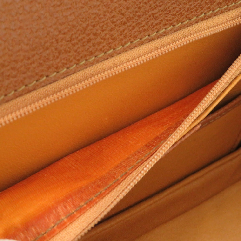 interior pocket Gucci Camel Leather 2-Way Bamboo Handbag