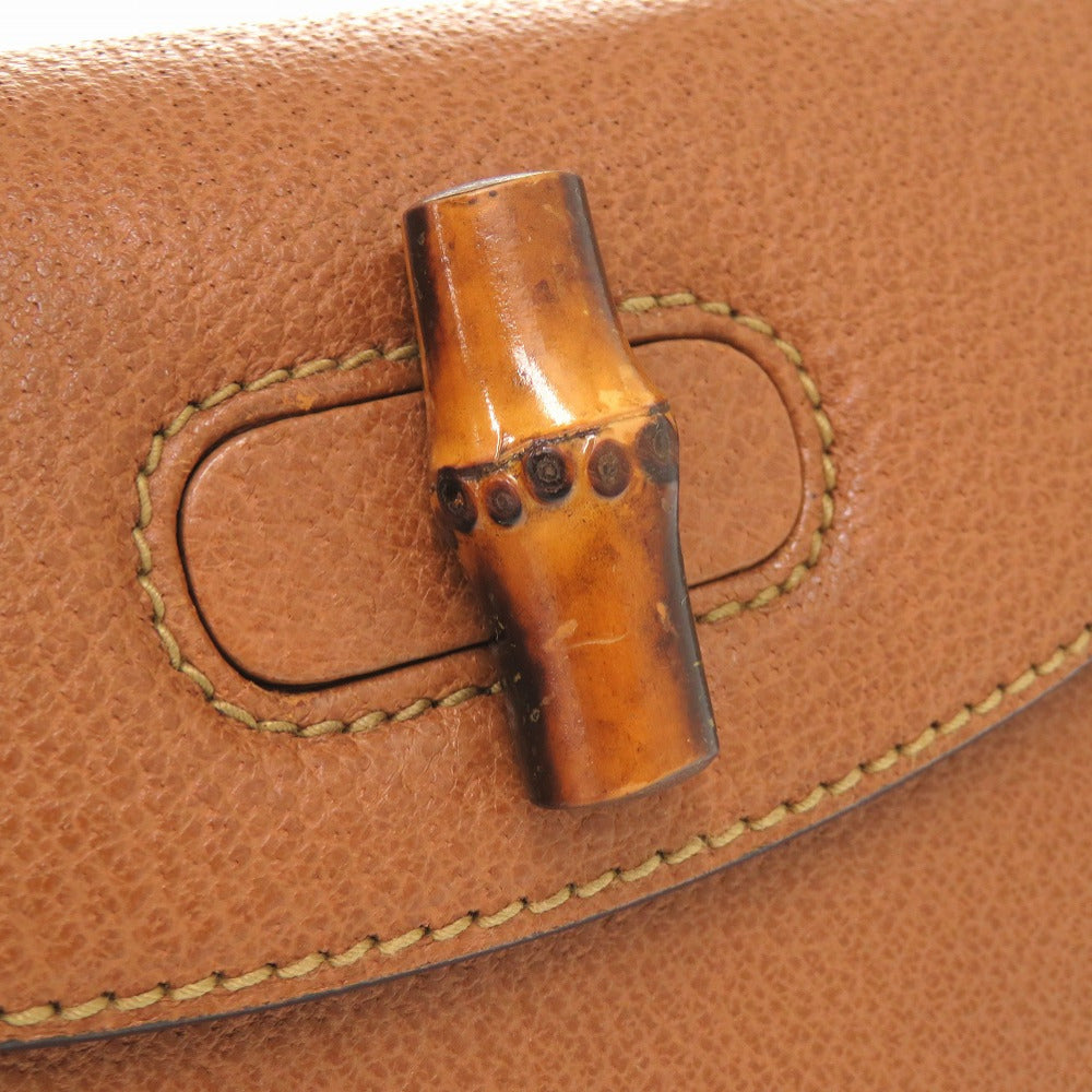 bamboo latch Gucci Camel Leather 2-Way Bamboo Handbag