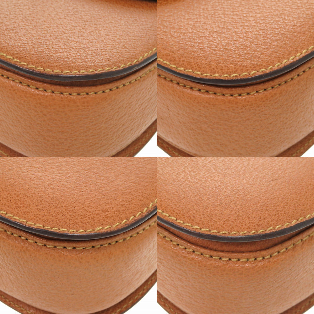 corners Gucci Camel Leather 2-Way Bamboo Handbag