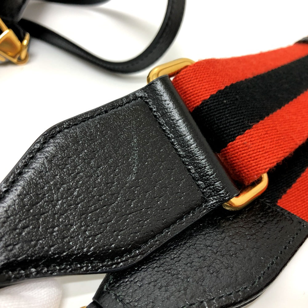 leather strap Gucci Textured Dollar Calfskin Mini Diana Tote Black
