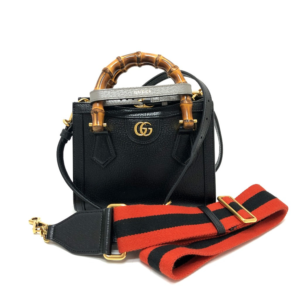 Gucci Textured Dollar Calfskin Mini Diana Tote Black