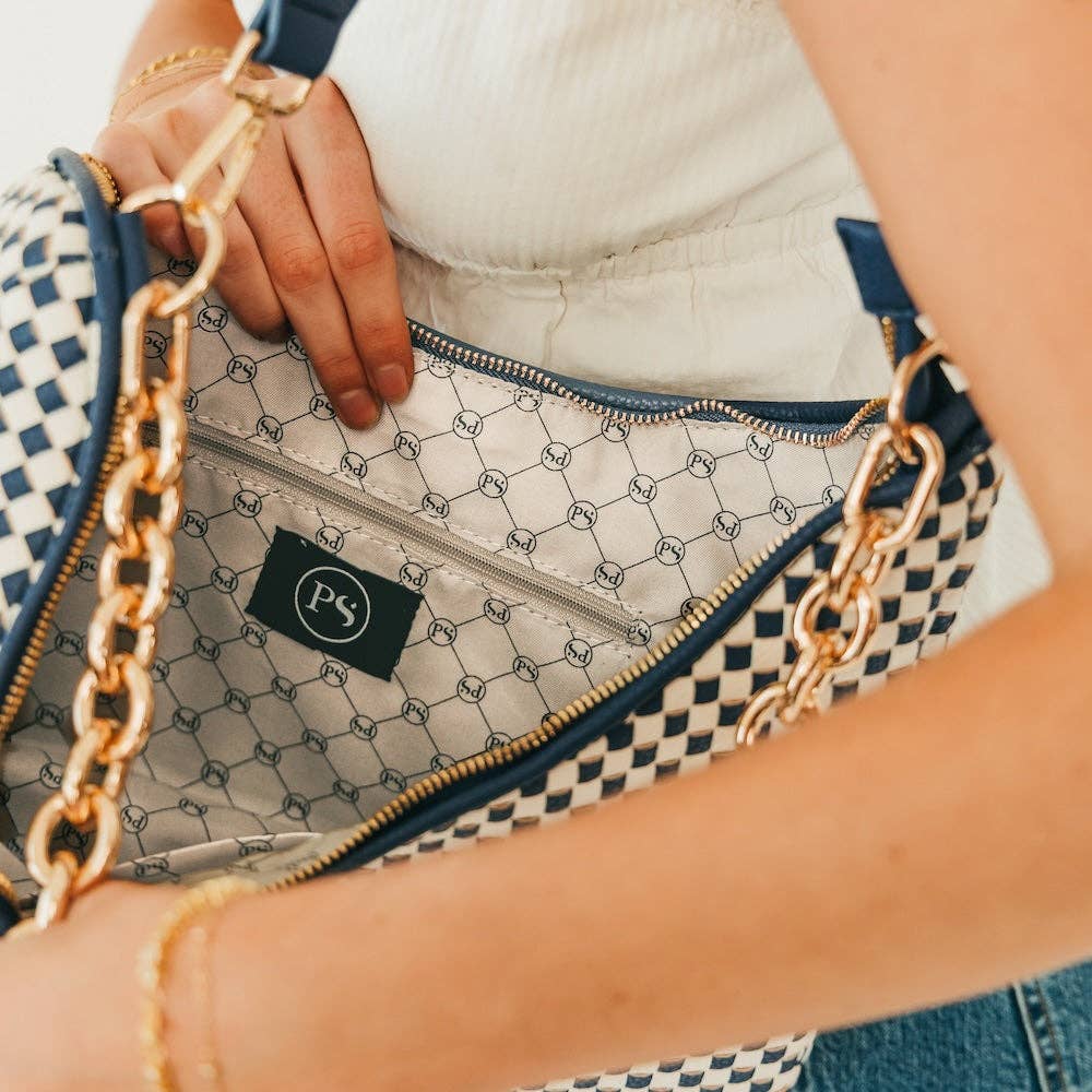 Sienna Slouchy Woven Shoulder Bag – Chain Detail | Boutique | New Black