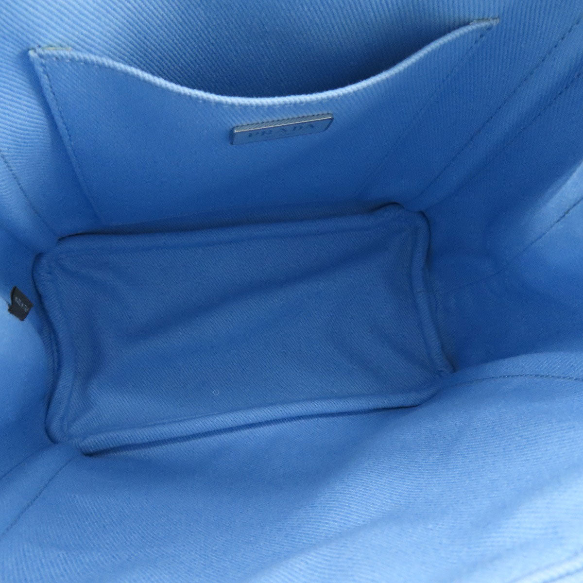 Close-up of a blue textured fabric interior