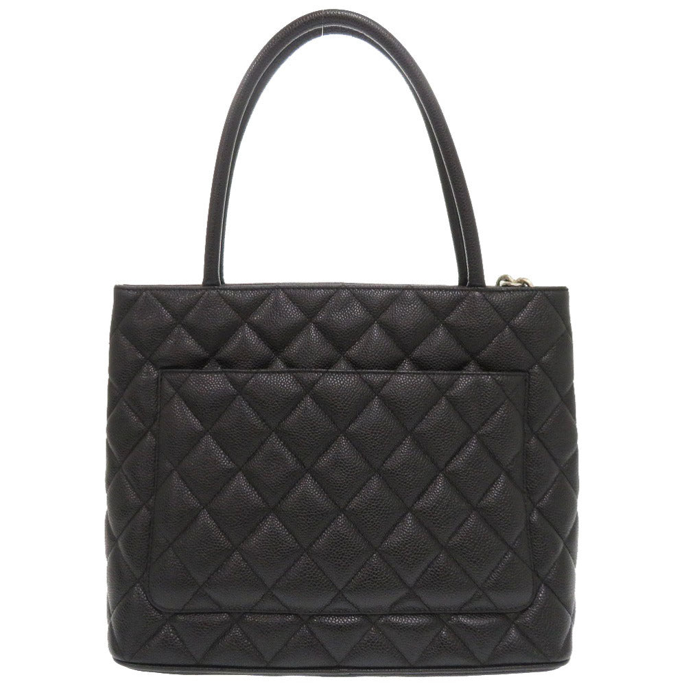 back Chanel Caviar Quilted Medallion Tote Black 