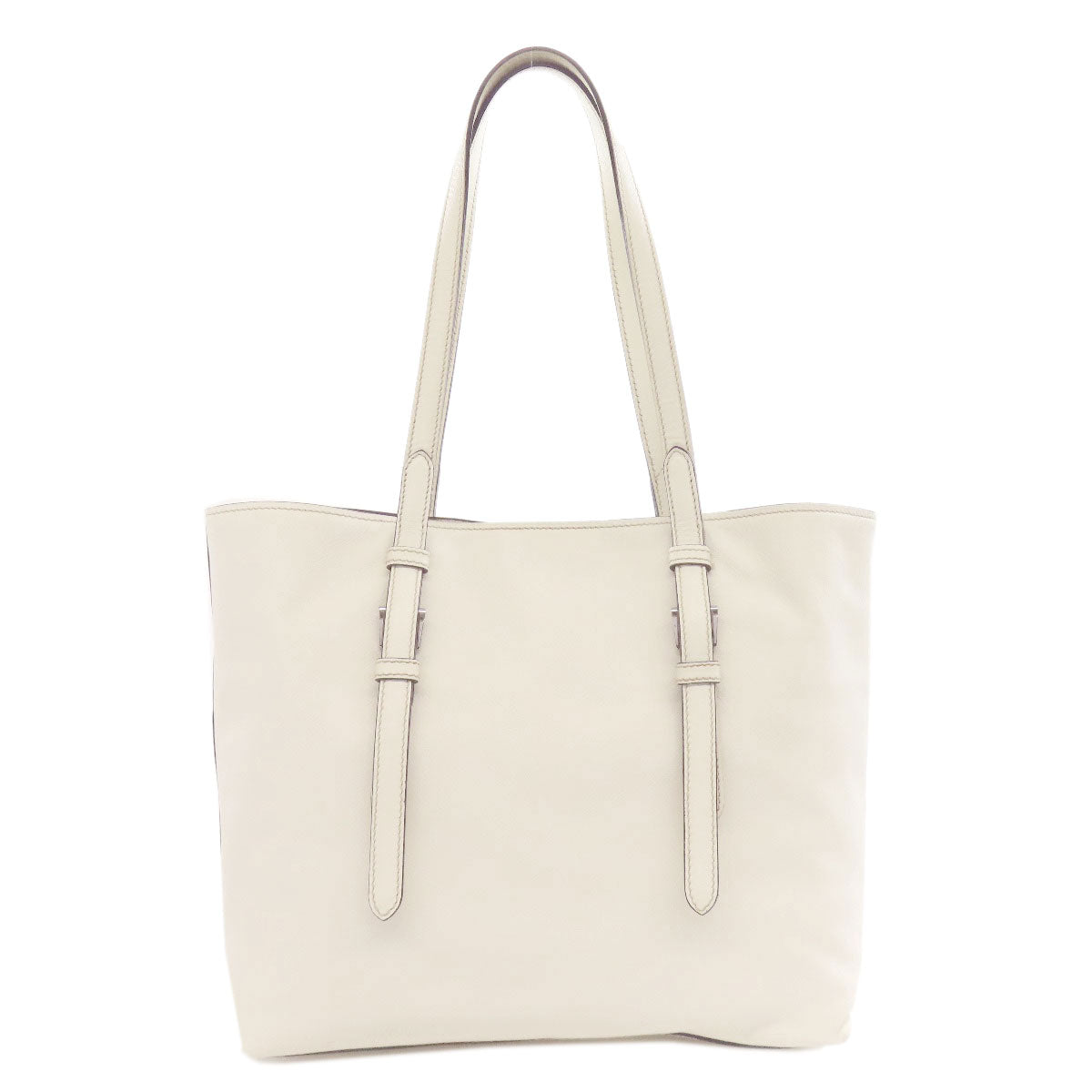 White tote bag with a strap on a white background