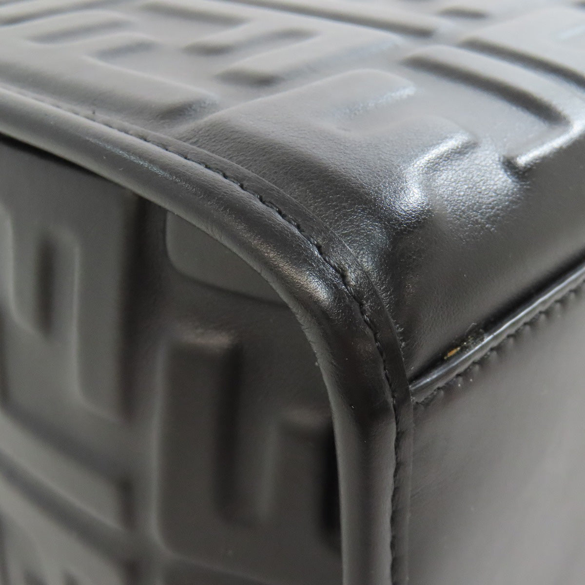 Close-up of a textured black box corner