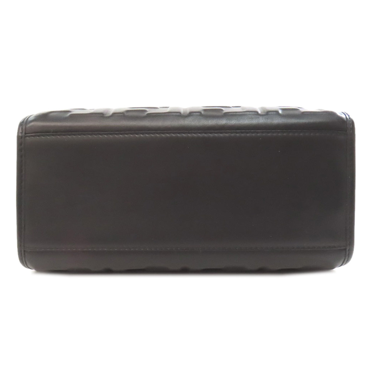 Black leather clutch bag on a white background