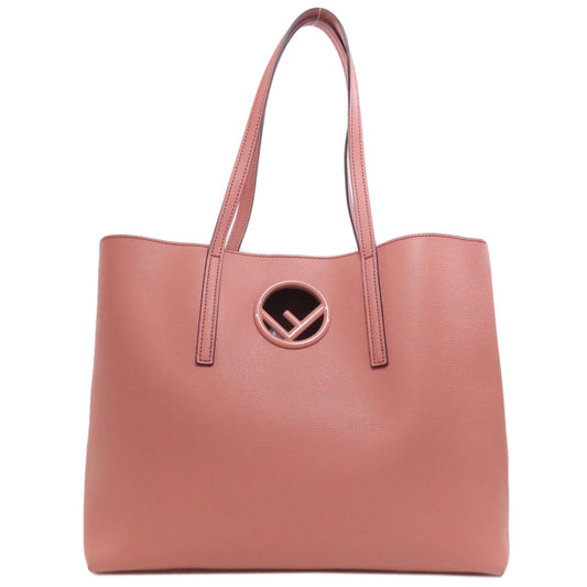 Pink handbag with a brand logo on a white background