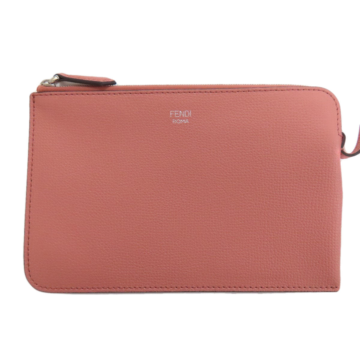 Pink wallet with Fendi logo on a white background
