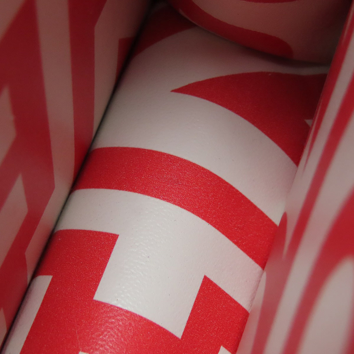 Close-up of red and white patterned fabric