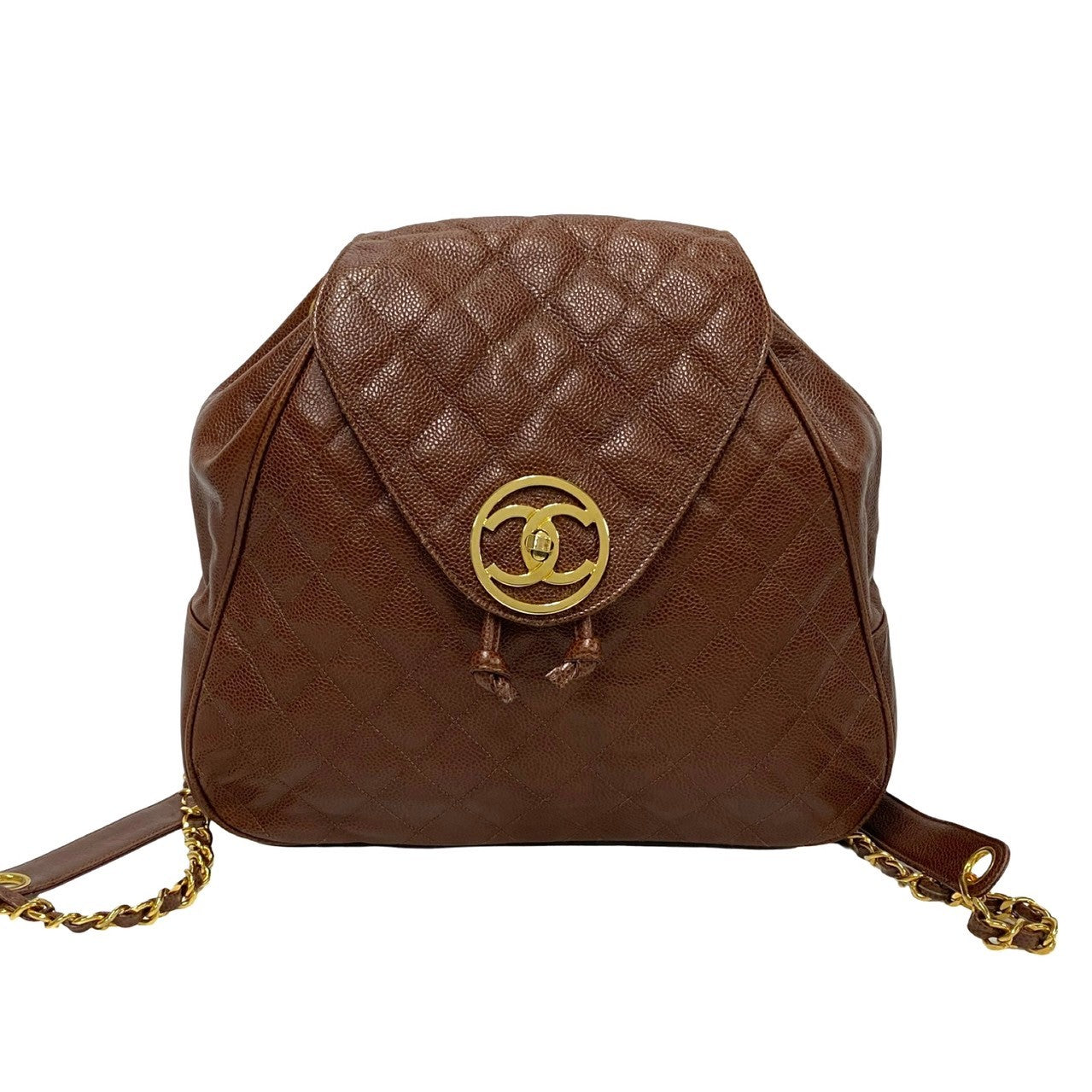 Chanel Coco Quilted Caviar Brown Backpack