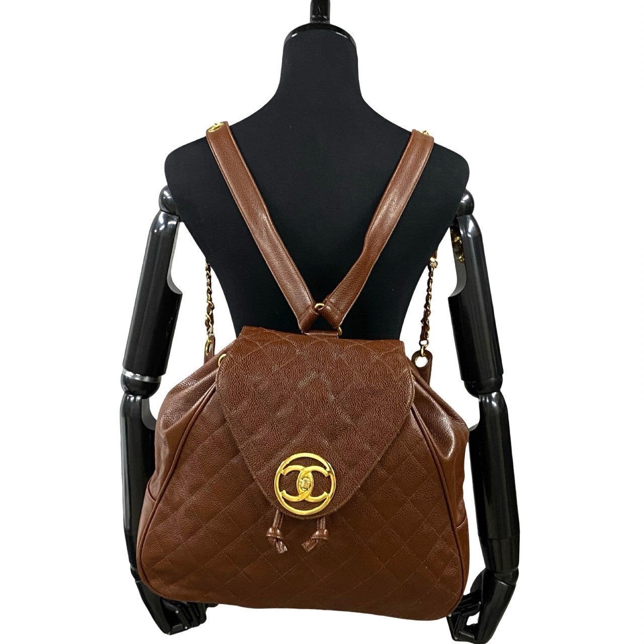 Chanel Coco Quilted Caviar Brown Backpack