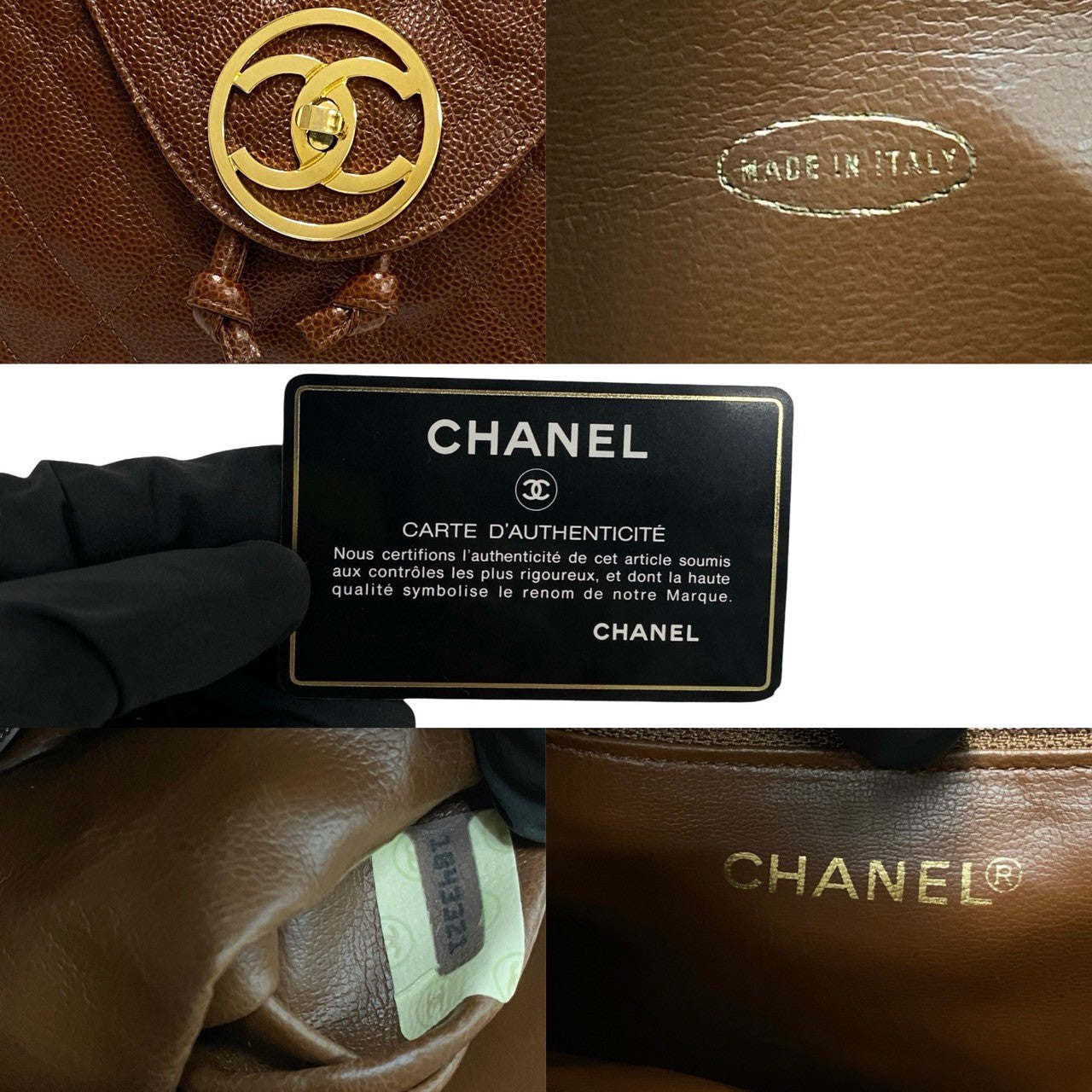 Chanel Coco Quilted Caviar Brown Backpack