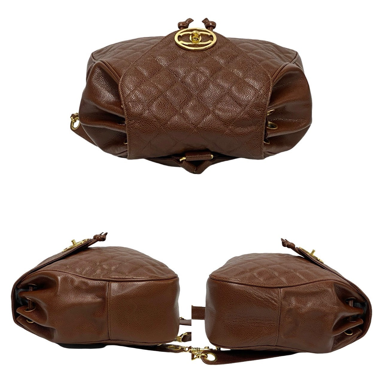 Chanel Coco Quilted Caviar Brown Backpack