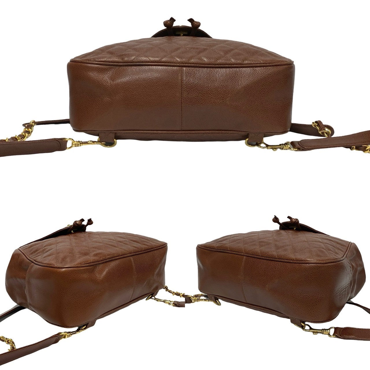 Chanel Coco Quilted Caviar Brown Backpack