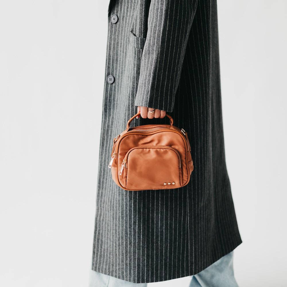 Nisha Nylon Crossbody Bag | Lightweight Everyday Bag | Boutique | New Brown