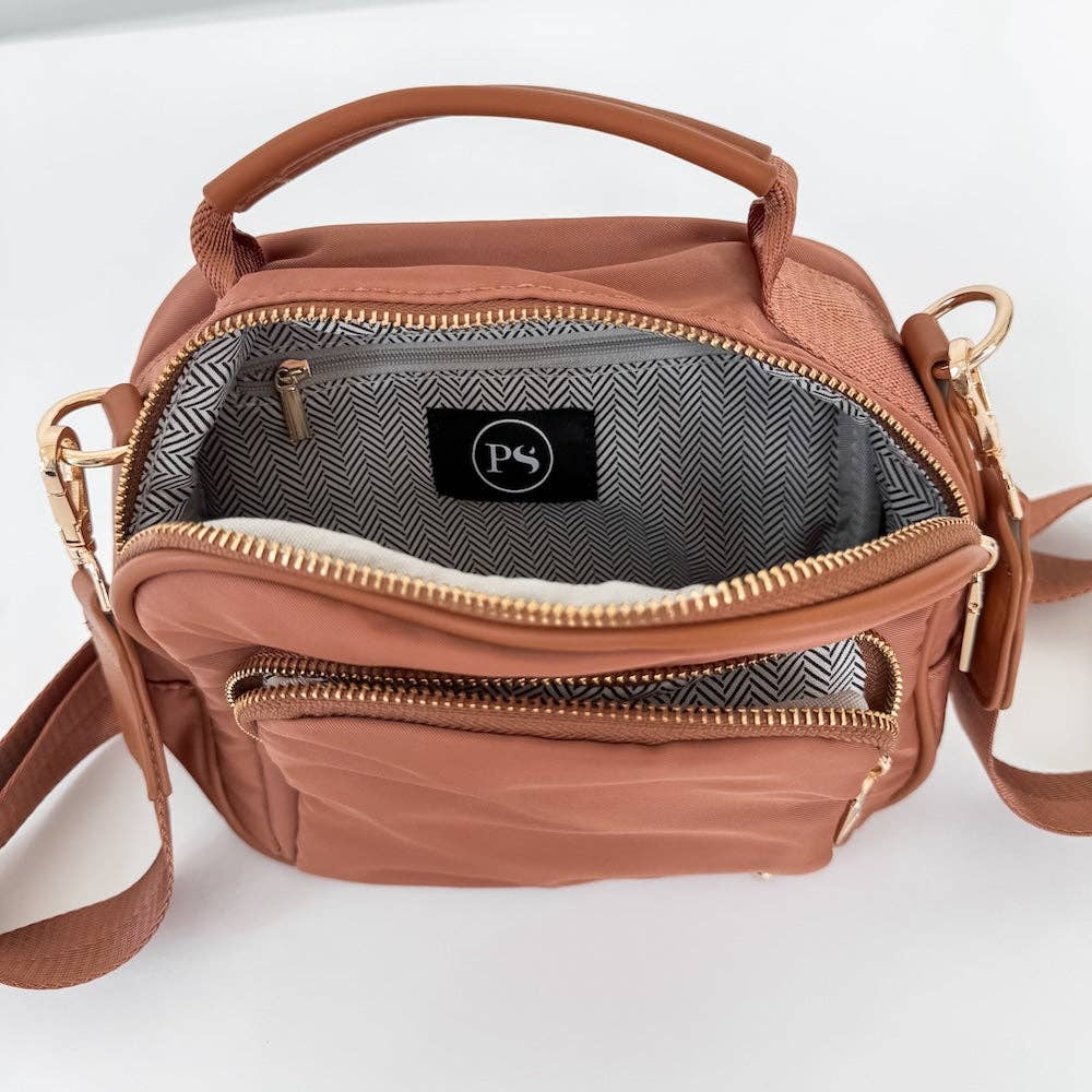 Nisha Nylon Crossbody Bag | Lightweight Everyday Bag | Boutique | New Brown