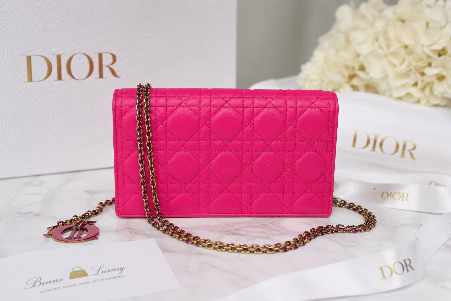 Christian Dior Lady Dior Cannage Crossbody – Fuchsia Lambskin | Limited Edition | Pre-Owned