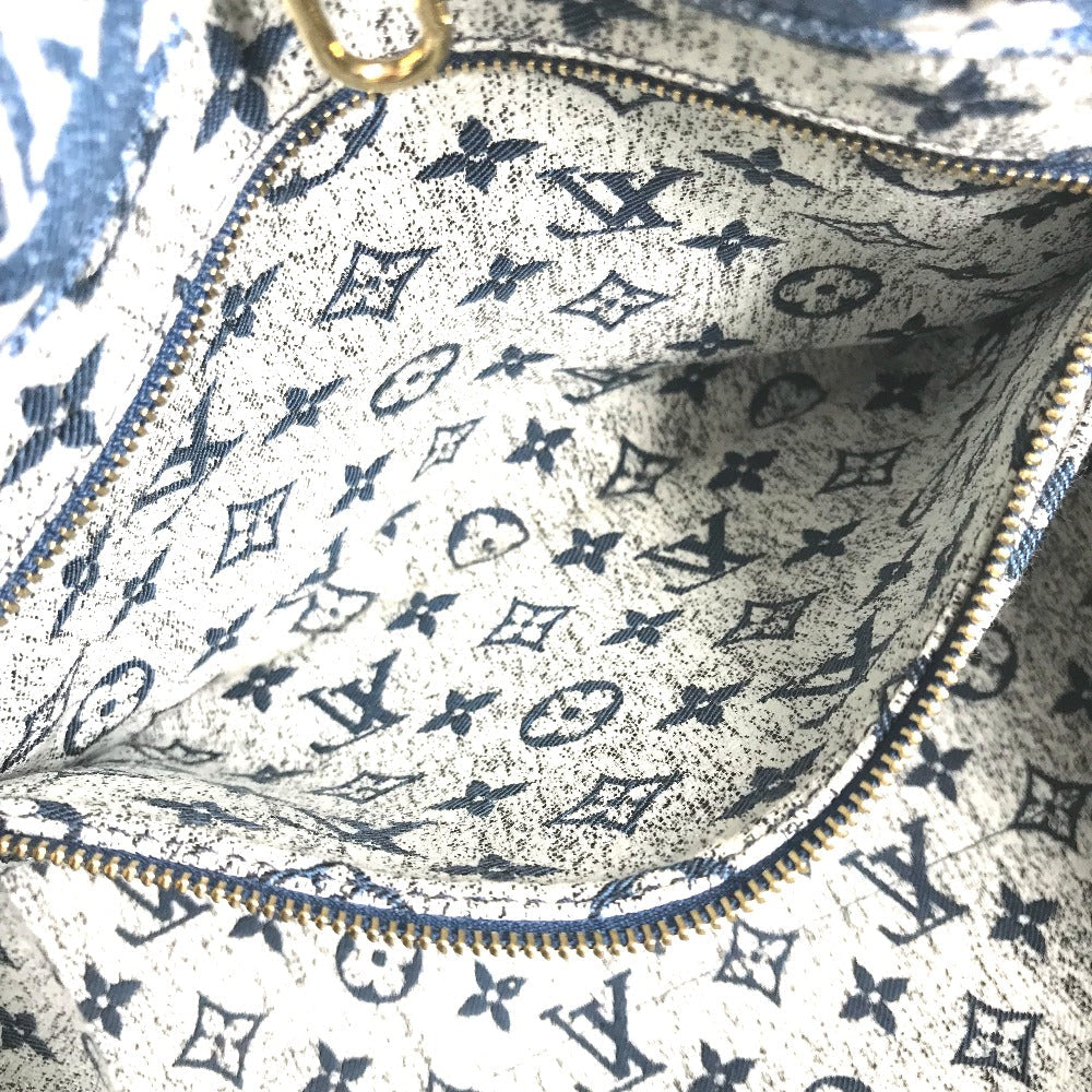 Close-up of a Louis Vuitton handbag with monogram pattern