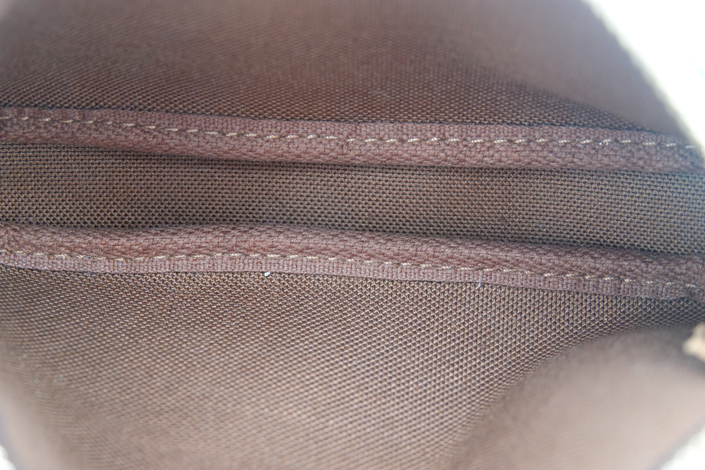 interior Louis Vuitton brown canvas  Monogram Mini Pochette Accessories gold hardware