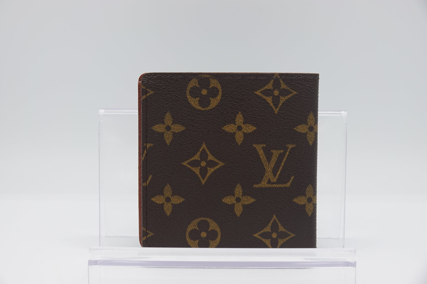 back of Louis Vuitton Brown Canvas Monogram BiFold Mens Wallet