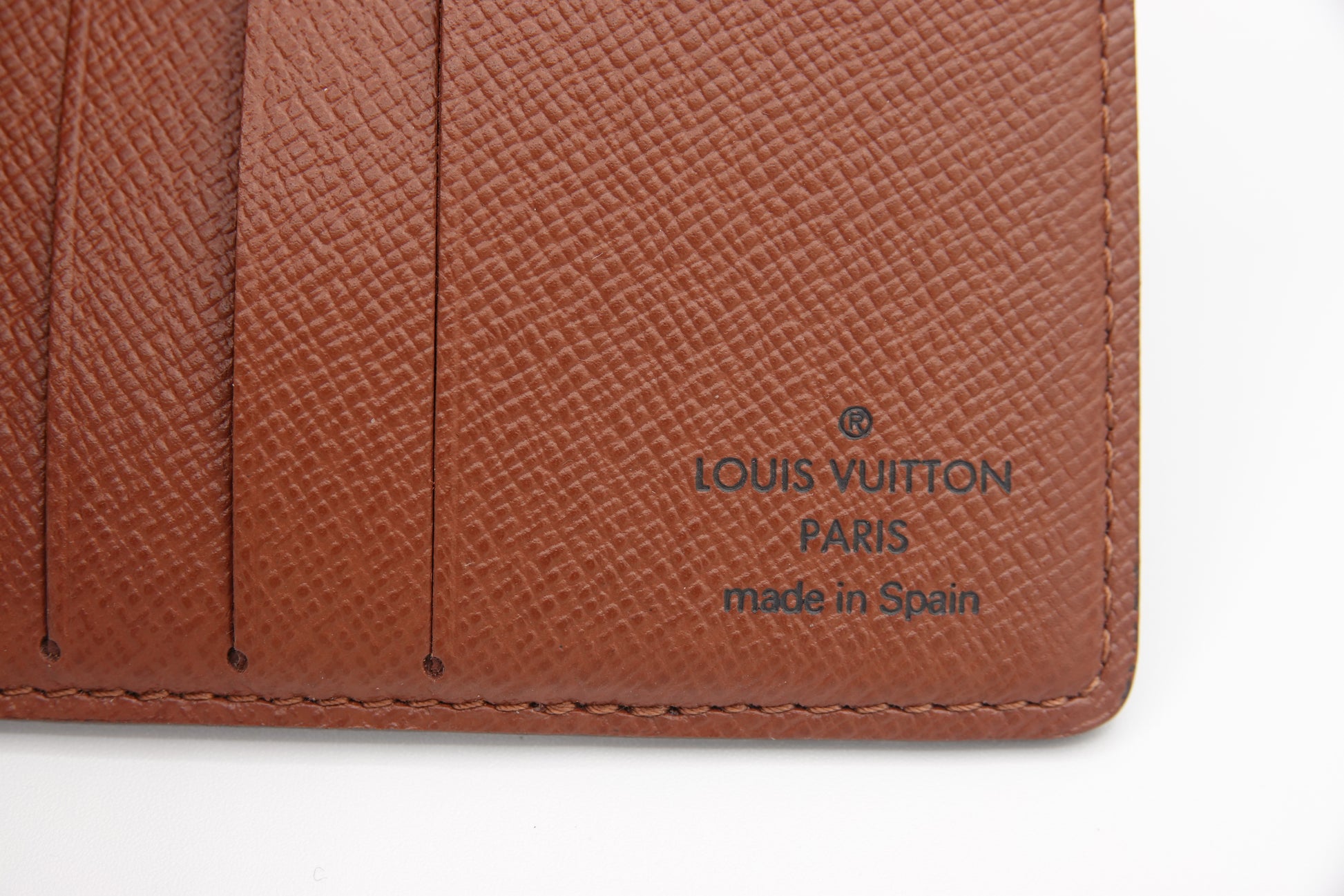 stamp Louis Vuitton Brown Canvas Monogram BiFold Mens Wallet