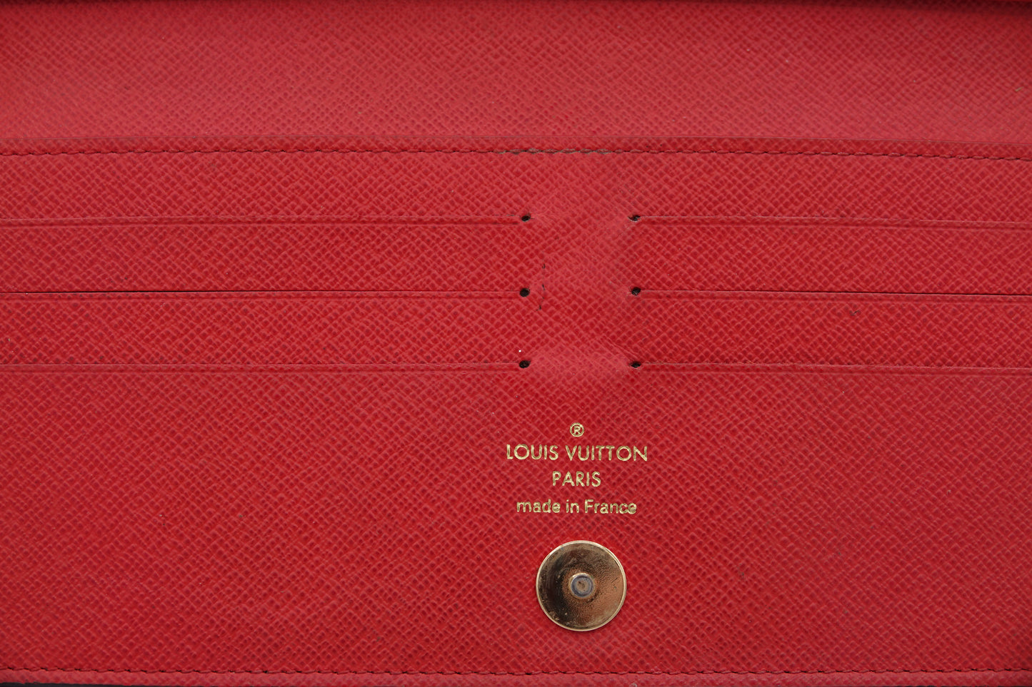 card slots Louis Vuitton Brown Canvas Monogram Adele Coquelicot Wallet Red