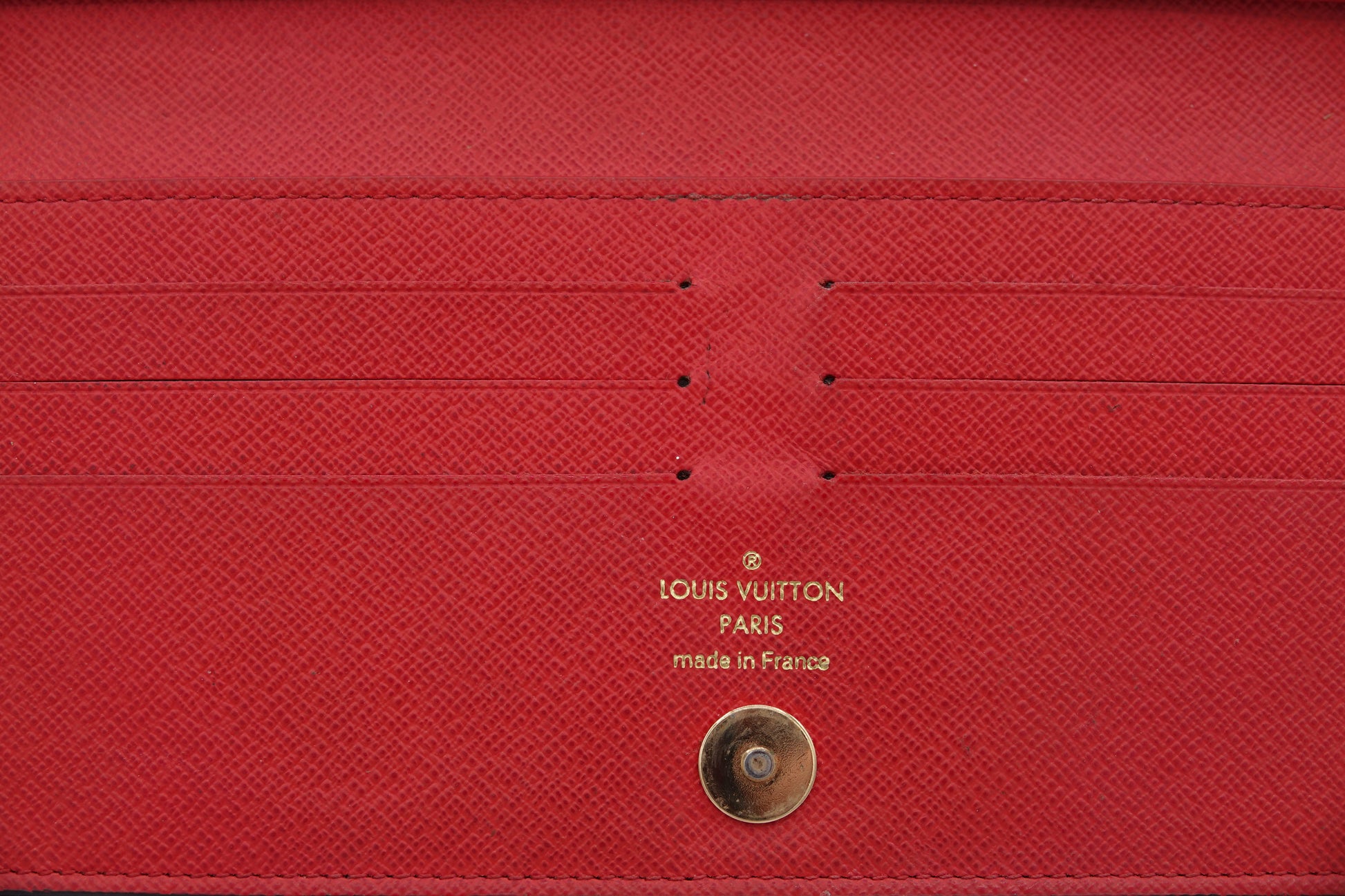 card slots Louis Vuitton Brown Canvas Monogram Adele Coquelicot Wallet Red