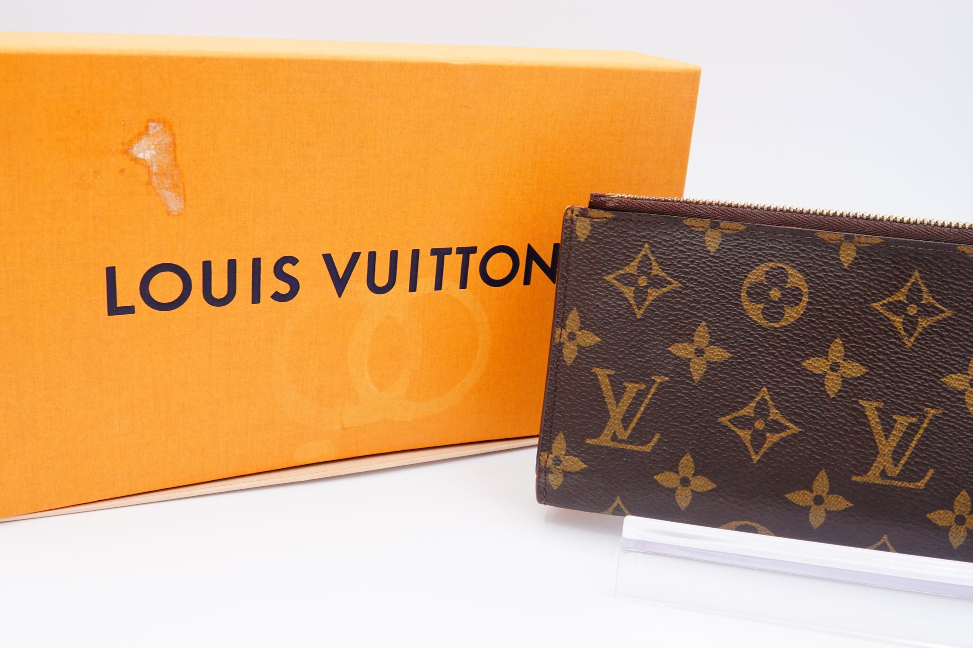 box Louis Vuitton Brown Canvas Monogram Adele Coquelicot Wallet Red