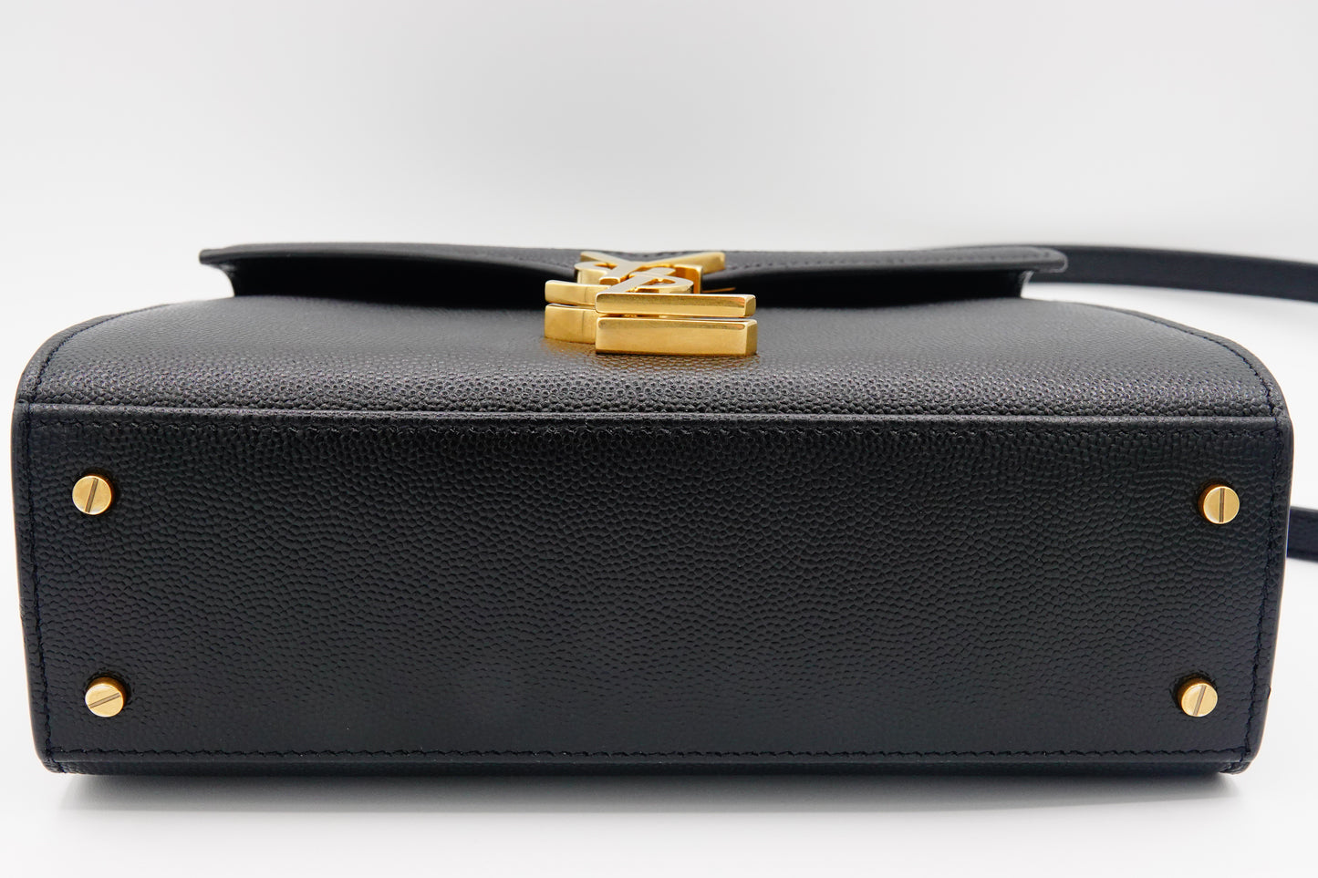 bottom Saint Laurent Grain De Poudre Mini Classic Cassandra Top Handle Black