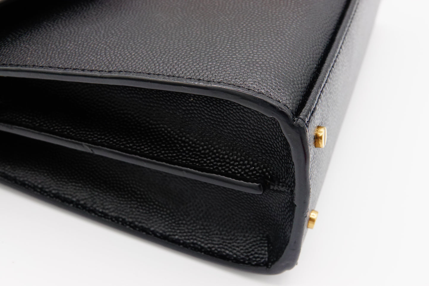 corner Saint Laurent Grain De Poudre Mini Classic Cassandra Top Handle Black