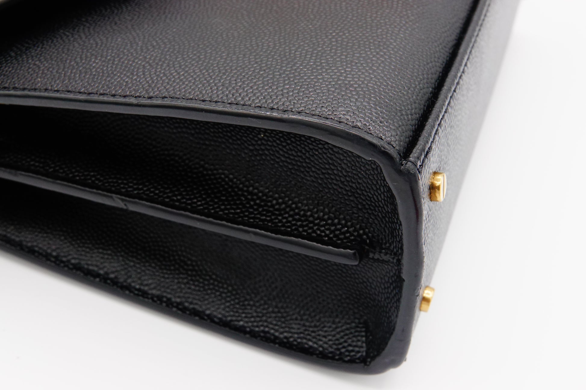 corner Saint Laurent Grain De Poudre Mini Classic Cassandra Top Handle Black