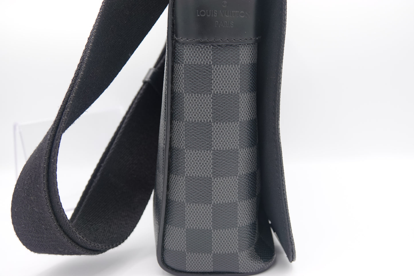 side view Louis Vuitton Damier Graphite District PM