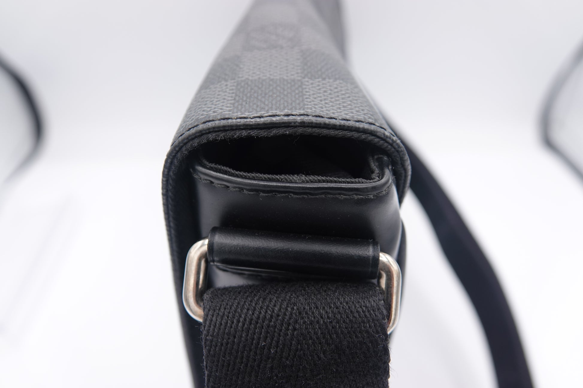top corner Louis Vuitton Damier Graphite District PM
