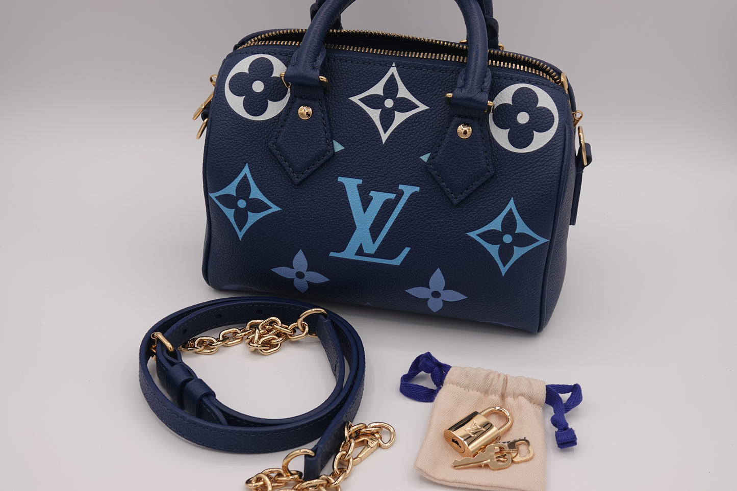 Louis Vuitton Empreinte Giant Monogram Speedy Bandouliere 20 Degrade Blue