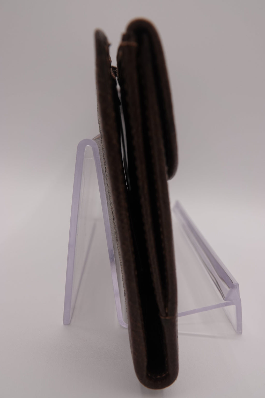 Brown leather wallet on a white background
