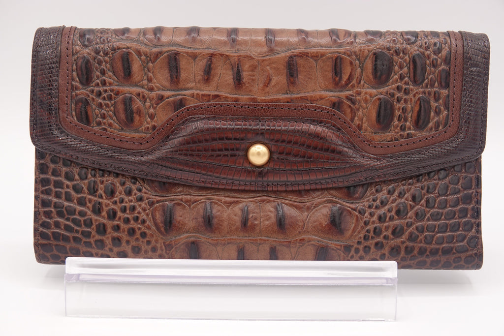 Brahmin Croc-Embossed Leather Wallet Set – 2 Piece | Pre-Owned
