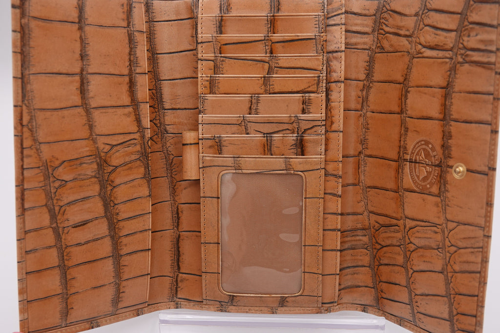 Brahmin Croc-Embossed Leather Wallet Set – 2 Piece | Pre-Owned