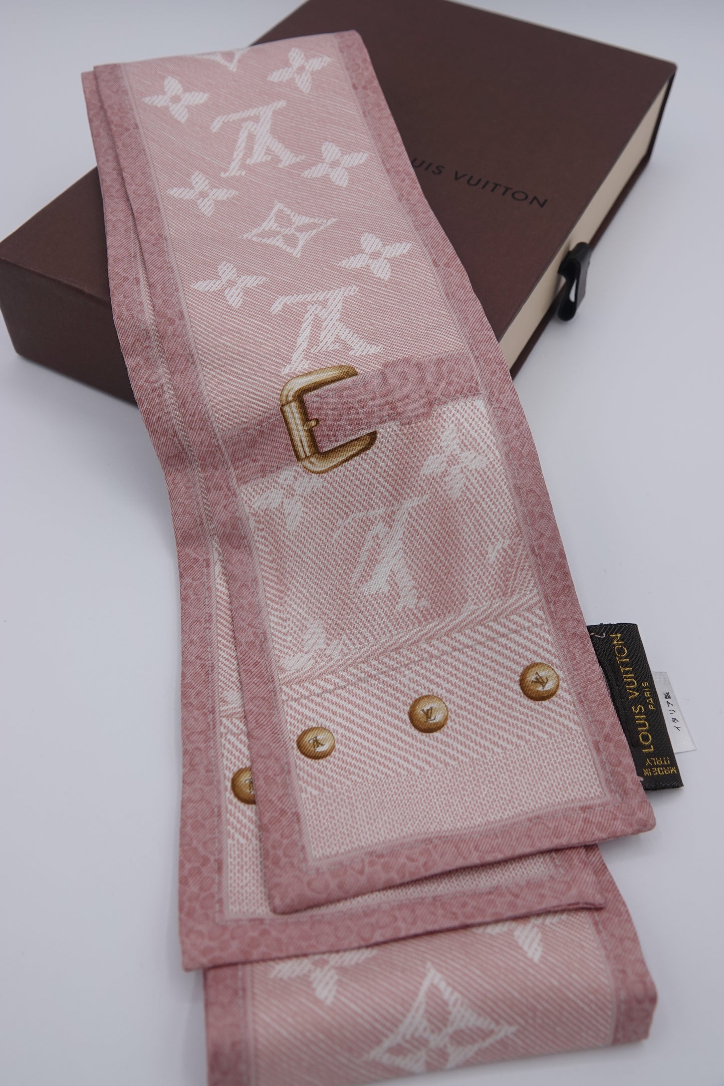 Louis Vuitton Silk Monogram Denim Bandeau Rose Clair