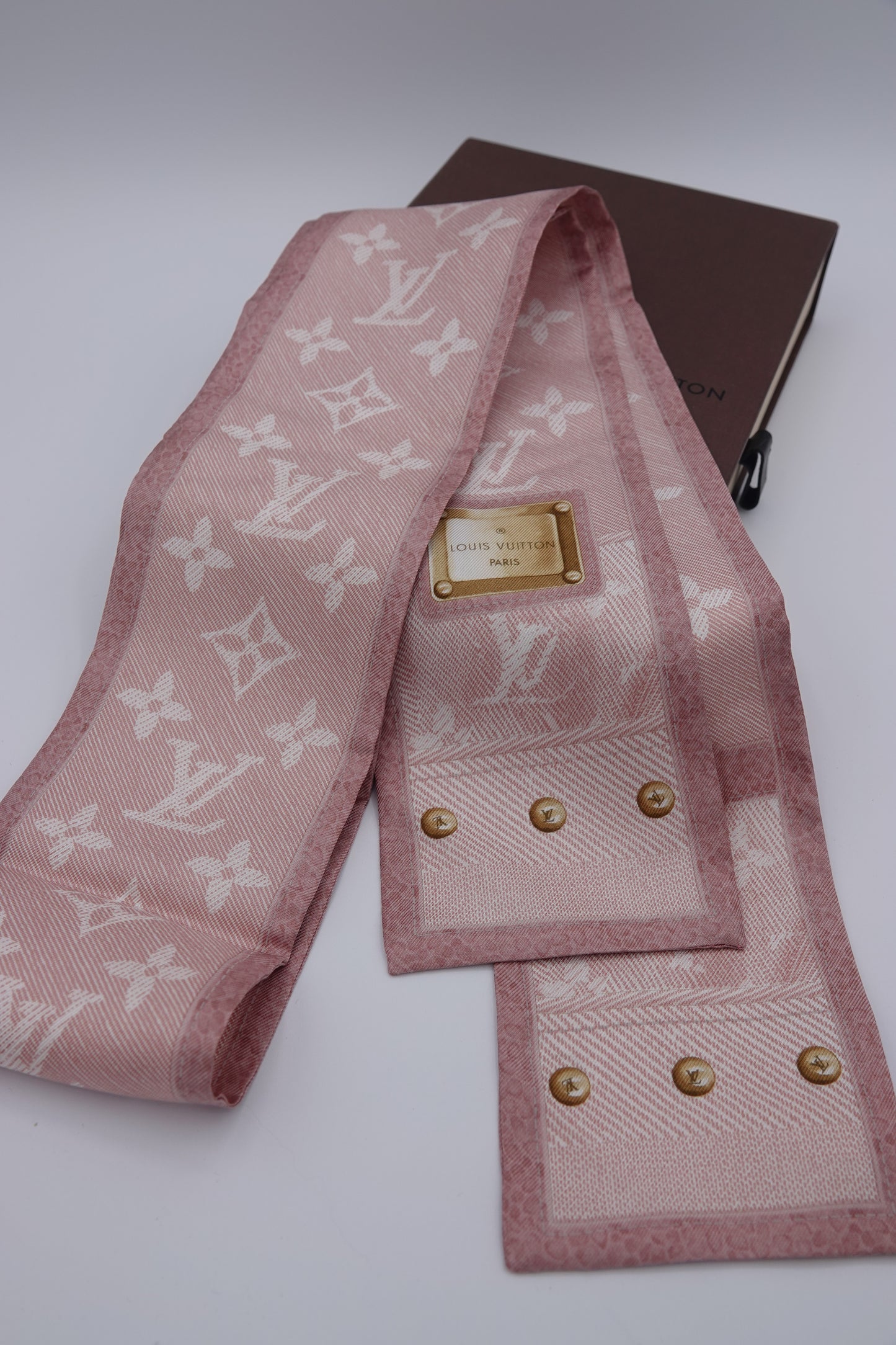 Louis Vuitton Silk Monogram Denim Bandeau Rose Clair