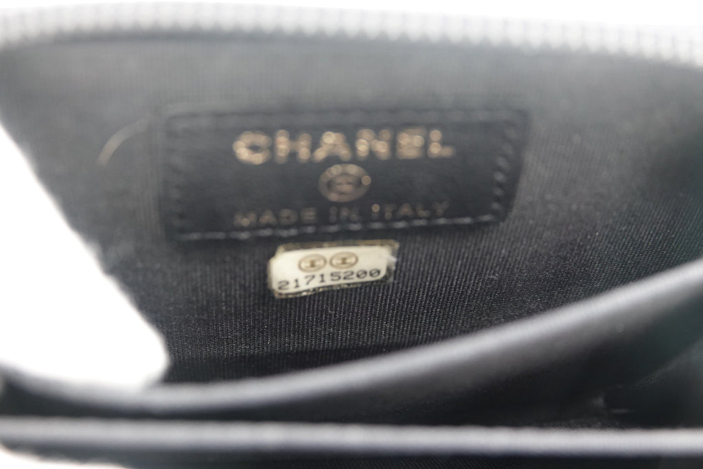 Chanel Boy Zip Around Coin Purse Wallet – Black Quilted Lambskin | Pre-Owned